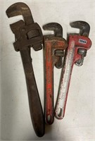 Lot of 3 Pipe Wrenches