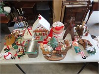Table Lot of Christmas Items