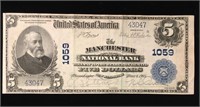 1902 $5 1059 Manchester National Bank Note - NH