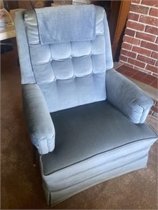 Blue lever recliner rocking chair