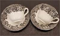 Pair of Wedgwood Malverne Pattern Cup & Saucers