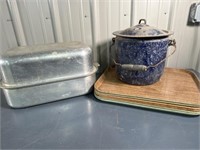 Cafeteria Trays, Roaster, Metal Pot