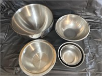 Assorted Metal Mixing Bowls