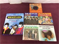 Vntg 45's Records, Beatles Illustrated Lyrics Book