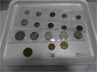 TRAY: ASSORT CANADIAN AND OTHER COINS