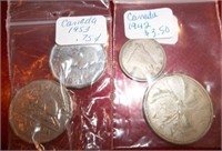 1942, 53, 61 Canadian Coins
