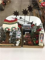 Two flats of Christmas Decor