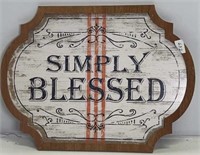 "simply blessed" wall sign