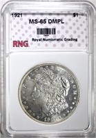 1921 MORGAN DOLLAR RNG GEM BU DMPL