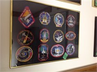 collectable Space patches in picture frame