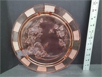 Depression Glass Cabbage Rose Cake Plate