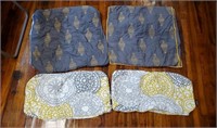 4 Gray & Yellow Pillow Cases