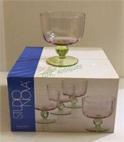 Studio Nova large fruit bowl set of four glasses