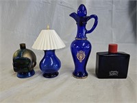 Vintage Avon Cobalt Blue Cologne & Soap Bottles