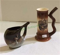 Two pipe themed vases by Karlovy Vary - tallest