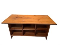 A Wood, 6-Cubby Coffee Table