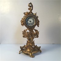 FRENCH GILT CLOCK CHERUB DECOR