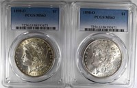 2 1898-O MORGAN DOLLARS PCGS MS63