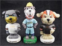 3 Cleveland Teams Mascot Bobble Heads Lot
