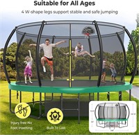 12FT Outdoor Trampoline for Kids and Adults