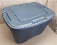 C12) Homz 18 Gallon Storage Tote Bin Box Blue