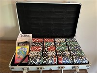 Poker Chips Set Metal Carrying Case Poker Night