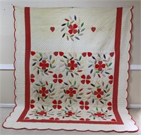 Vintage Hearts Quilt, Signed