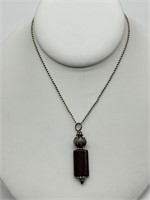 Sterling Silver Mahogany Obsidian Necklace
