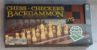 Chess - Checkers - Backgammon Set * In The Box *