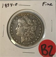 S - 1894-O MORGAN SILVER DOLLAR (B2)