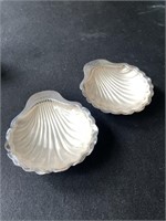56.32g English Sterling Shell dishes w/inserts