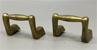 2 solid brass art deco drawer handles