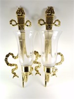 PAIR OF BOMBAY TORCH CANDLE WALL SCONCES