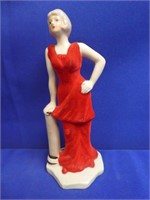 Vintage Velvet On Porcelain Lady Figurine