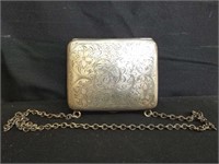 Sterling silver cigar case with chain