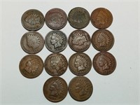 OF) (14) 1800's-1900's Indian head pennies