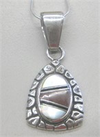 SW Sterling Silver Multi Stone Inlay Necklace