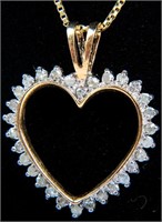 Jewelry 14kt & 10kt Yellow Gold Heart Necklace