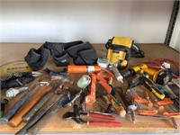 HUGE LOT OF 50+ TOOLS WITH TOOL BELTS