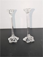 Pair Crystal Candlestick Holders