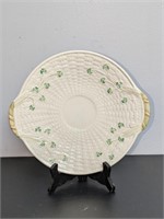 Vintage Belleek Serving Plate Shamrock