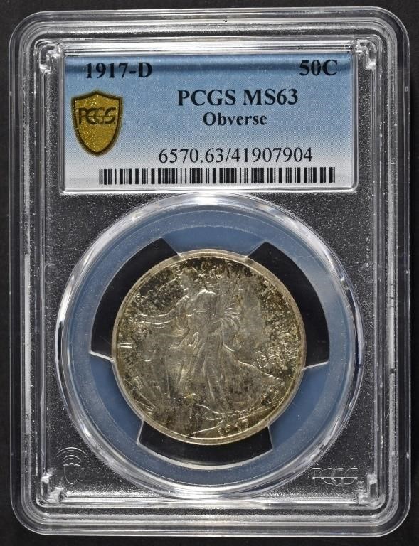 1917-D OBV WALKING LIBERTY HALF PCGS MS-63