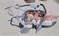 Stihl TS420 gas powered concrete saw with cart