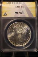 1890-S Certified Morgan Silver Dollar