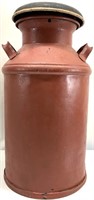 2ft Antique Red Metal Milk Can