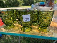 Vintage Olive Green Tea Glasses