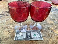 vtg Bartlett Collins Cranberry Goblet