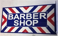 "Barber Shop" Porcelain Flange Sign