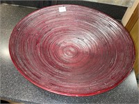 Large Red Rattan Bowl