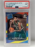 2017 Optic Red Yellow Prizm Jayson Tatum RC PSA 9